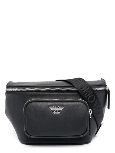 Emporio Armani Men's Logo Belt Bag In Black