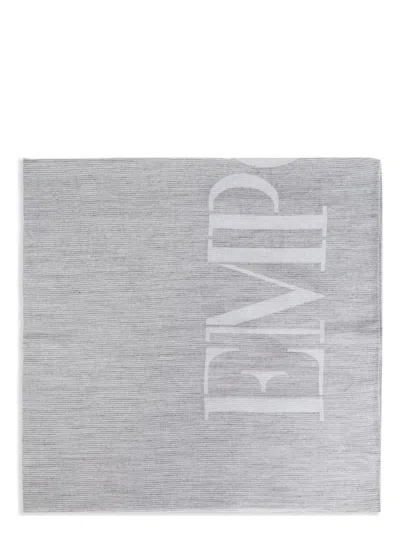 EMPORIO ARMANI MEN'S LOGO COTTON BLEND SCARF