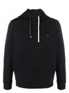 Emporio Armani Logo Patch Long-sleeved Hoodie In Black