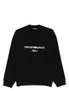 Emporio Armani Embroidered-logo Sweatshirt In Black