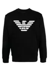 Emporio Armani Cotton Blend Crewneck Sweatshirt In Black