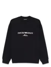 Emporio Armani Embroidered-logo Sweatshirt In Blue