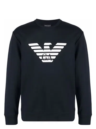 EMPORIO ARMANI MEN'S LOGO COTTON SWEATSHIRT