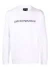 Emporio Armani Logo Print Long-sleeved Sweatshirt In White
