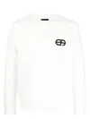 Emporio Armani Men's Logo Cotton Sweatshirt In White