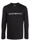 Emporio Armani Men's Logo Cotton T-shirt In Black