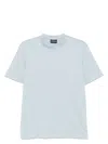 Emporio Armani Cotton Crew Neck T-shirt In Clear Blue