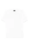 Emporio Armani White Logo Embroidery T-shirt In White