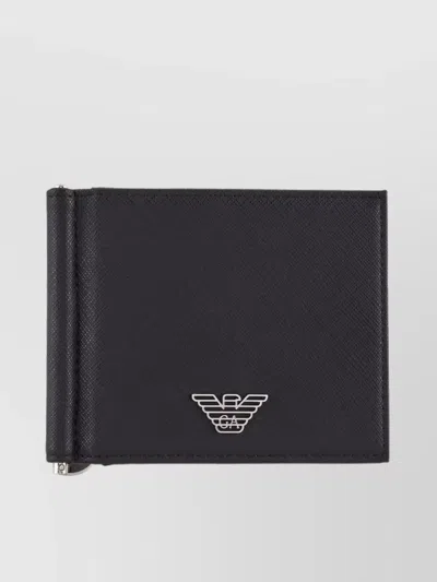 Emporio Armani Men's Logo Embossed Wallet In Black