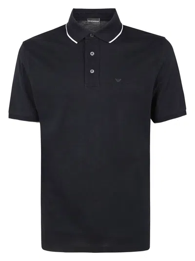 EMPORIO ARMANI MEN'S LOGO EMBROIDERED POLO SHIRT