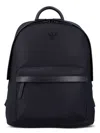 Emporio Armani Logo Nylon Backpack In Black