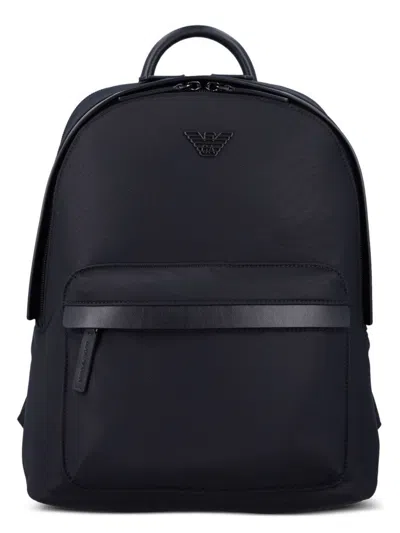 EMPORIO ARMANI MEN'S LOGO NYLON BACKPACK