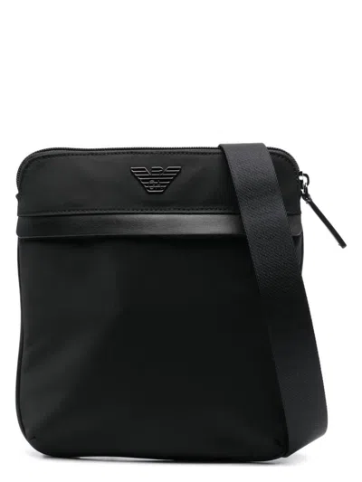 EMPORIO ARMANI MEN'S LOGO NYLON CROSSBODY BAG