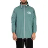 Emporio Armani Men's Logo Print Hooded Blouson Jacket In Green
