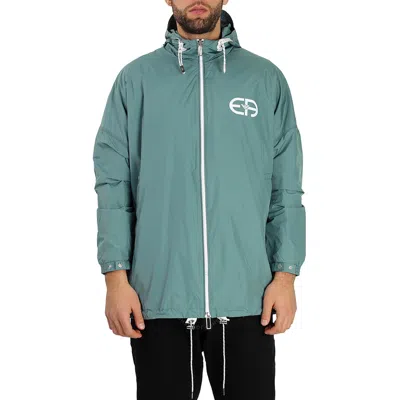 Emporio Armani Men's Logo Print Hooded Blouson Jacket In Grey