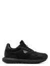 Emporio Armani Asv Recycled Nylon Sneakers With Regenerated Saffiano Details In Black