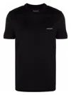 Emporio Armani Black T-shirt With Logo Lettering On The Front In Cotton And Lyocell Blend Man In Black