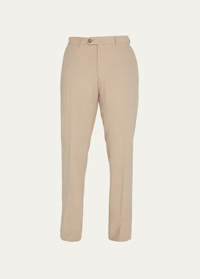 Emporio Armani Linen-blend Drawstring Trousers In Solid White