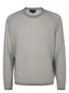 Emporio Armani Men's Lyocell Pullover Sweater In Grey