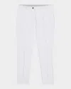 Emporio Armani Men's Lyocell Twill Flat-front Trousers In White