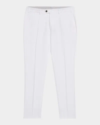 Emporio Armani Men's Lyocell Twill Flat-front Trousers In White