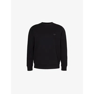 Emporio Armani Mens Nero Brand-patch Cotton-blend Sweatshirt