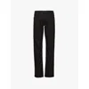 Emporio Armani Mens Nero Brand-patch Regular-fit Tapered-leg Low-rise Cotton-blend Jeans In Nero