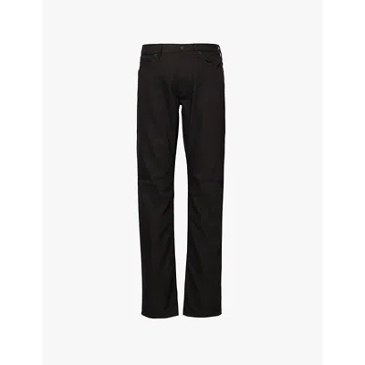 Emporio Armani Mens Nero Brand-patch Regular-fit Tapered-leg Low-rise Cotton-blend Jeans