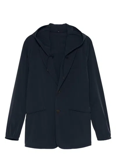 EMPORIO ARMANI MEN'S NYLON HOODED BLAZER JACKET