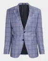 Emporio Armani Men's Oversized Plaid Sport Coat In Purple