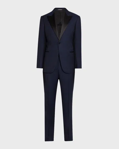 EMPORIO ARMANI MEN'S PATTERNED WOOL PEAK TUXEDO