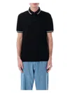 Emporio Armani Classic Piqué Polo Shirt With Polished Collar In Black