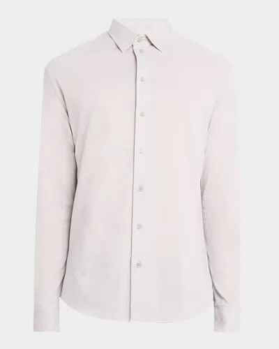 Emporio Armani Men's Pique Jersey Micro-dot Sport Shirt In Dark Beige