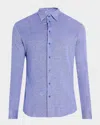 Emporio Armani Men's Pique Jersey Micro-dot Sport Shirt In Dark Blue