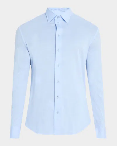 Emporio Armani Men's Pique Jersey Micro-dot Sport Shirt In Light/pastel