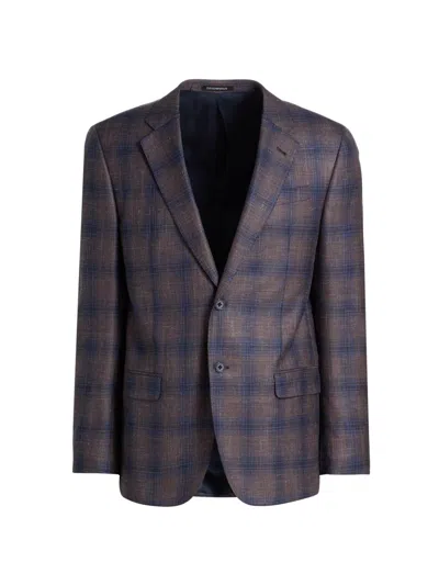 Emporio Armani Plaid Single-breasted Jacket In Multi