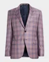 Emporio Armani Men's Plaid Sport Coat In Pastel Purple
