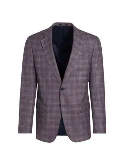 Emporio Armani Men's Plaid Virgin Wool Sport Jacket In Blue