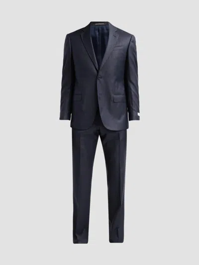 Emporio Armani Men's Plaid Wool Single-breasted Suit In Purple