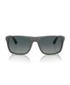 Emporio Armani Shield-frame Sunglasses In Gray