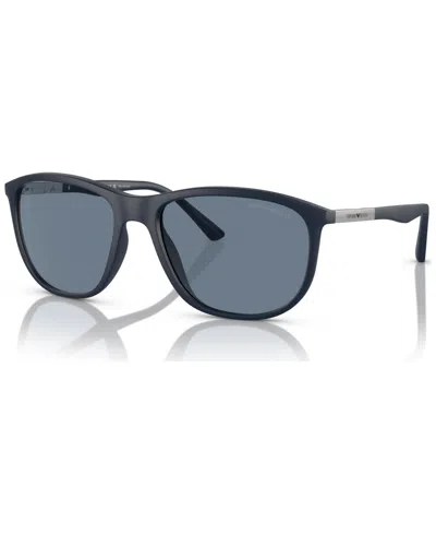 Emporio Armani Man Sunglasses Ea4201 In Dark Blue Polarized