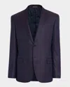 Emporio Armani Men's Prince Of Wales Wool G Line Sport Coat In Purple