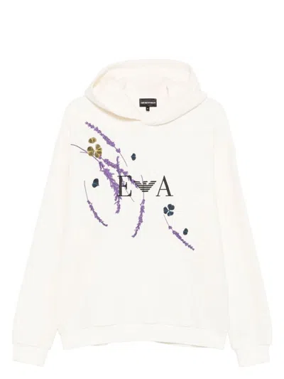 EMPORIO ARMANI MEN'S PRINTED COTTON HOODIE