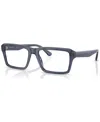 Emporio Armani Men's Rectangle Eyeglasses, Ea320656-o In Shiny Transparent Blue