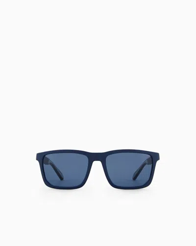 Emporio Armani Men's Rectangular Sunglasses In Blue