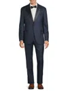 Emporio Armani Black Solid Super 130s G Line Suit In Blue