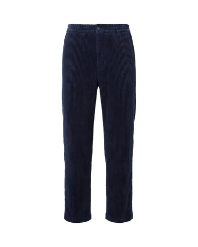 Emporio Armani Men's Ribbed Corduroy Straight-leg Pants In Dark Navy
