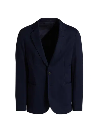 Emporio Armani Men's Rice Stitch Sport Jacket In Blue