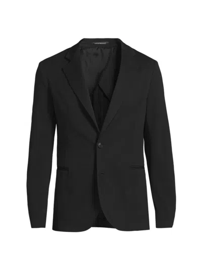 Emporio Armani Men's Ricestitch Single-breasted Sport Jacket In Solid Black