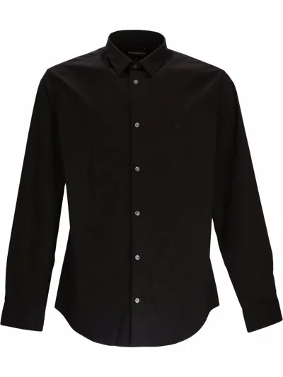 Emporio Armani Cotton Shirt In Black